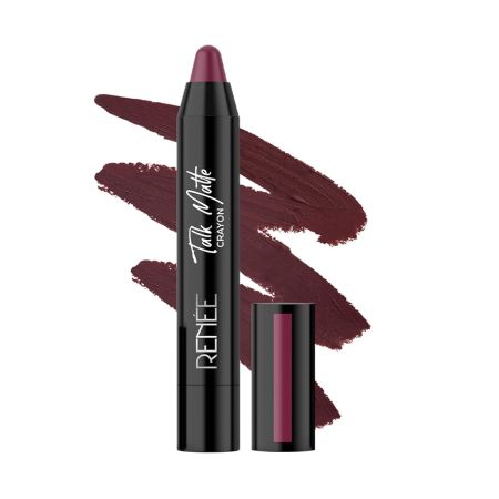 RENEE Talk Matte Crayon Lipstick - Mauve Melody, 4.5gm | Hydrating and Long-Lasting Matte Lip Color | Enriched with Vitamin E, Jojoba Oil & Cocoa Butter