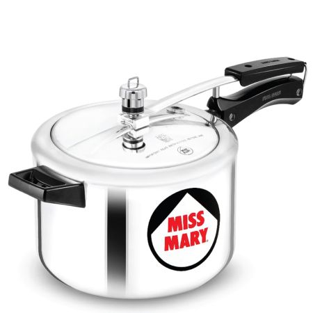 Hawkins 5 Litre Miss Mary Aluminium Pressure Cooker, Inner Lid Cooker, Silver (MM50)