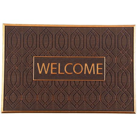 Onlymat Heavy-Duty, Long-Lasting Entryway Rug Natural Rubber Welcome Printed Door Mat (Copper Colour, 60x90cm)