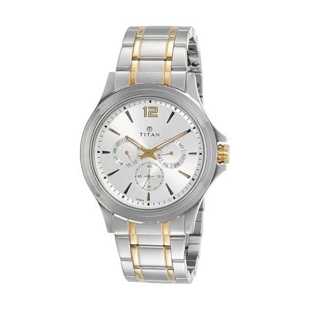 Titan Workwear Silver Dial Quartz Multifunction Stainless Steel Strap watch for Men-NS1698BM01/NT1698BM01