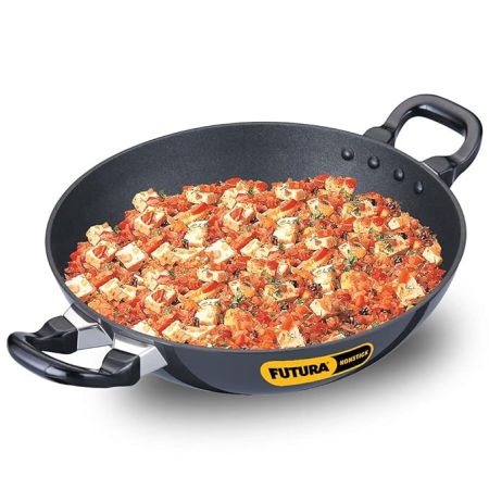 Hawkins Futura 2.5 Litre Deep Fry Pan, Non Stick Kadai, Round Bottom Kadhai, Black (NK25)