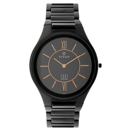 Titan Edge Ceramic Black Dial Analog Ceramic Strap watch for Men-NS1696NC01/NT1696NC01