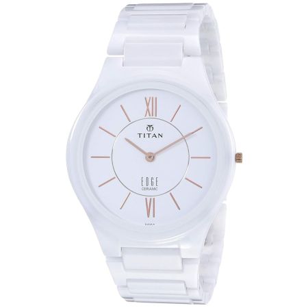 Titan Edge Ceramic White Dial Analog Ceramic Strap watch for Men-NS1696QC04/NT1696QC04