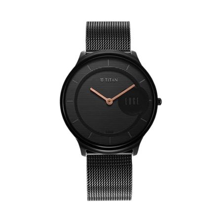 Titan Edge Baseline Black Dial Analog Stainless Steel Strap Watch for Men-NS1843NM02/NT1843NM02