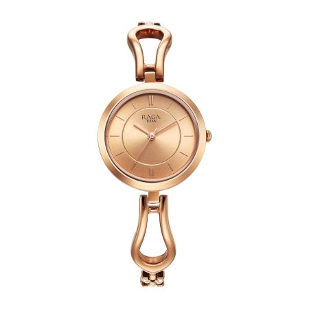 Titan Raga Rose Gold Dial Watch for Women-2727WM01/NT2727WM01