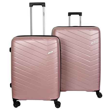 URBAN FOREST Octans Rose Gold Polypropylene Hard-Sided 55cm Carry-on and 78cm Check-in Trolley Luggage Set