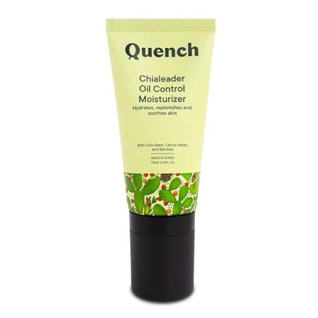 Quench Oil Control Moisturizer with Chia Seeds Omega 3 | Fast Absorbing & Non-Greasy Lightweight Cream for Oily Skin with Relaxing Roller Ball Applicator | Made in Korea (75ml)