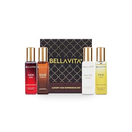 Bella Vita Luxury OUD Experience Eau De Parfum Gift Set 4 x 20ml for Men & Women, Premium Long Lasting EDP Perfume, Oudh Fragrance Scent
