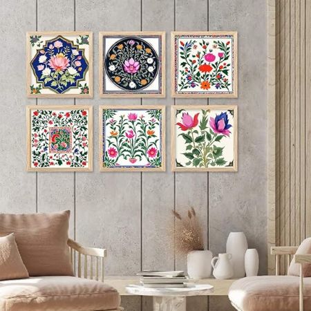 kotart Premium Digital Madhubani Art Paintings with Frame for Home Decor - Traditional Indian Painting for Wall Decoration (10x10 inch, Painting 3)