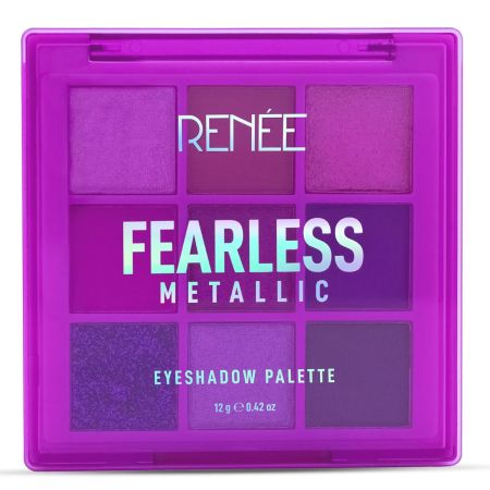 RENEE Fearless Eyeshadow Palettes – Metallic 12gm, Vibrant Shades, Travel Friendly, Long Lasting, Non Creasing, Easy-to-blend & Build Up For Eye-catching Extravagance Look with Effortlessly Transition From An Office To Glamorous Smoky Eye