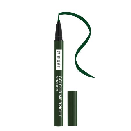 Swiss Beauty Colour Me Bright Matte finish Sketch Eyeliner with soft pen tip applicator | Quick Drying | Waterproof, smudge-proof eyeliner | Shade - Passion Green, 0.7ml