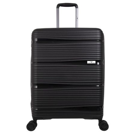 URBAN FOREST Phoenix Black Polypropylene Hard-Sided 55cm Carry-on Trolley Luggage Case
