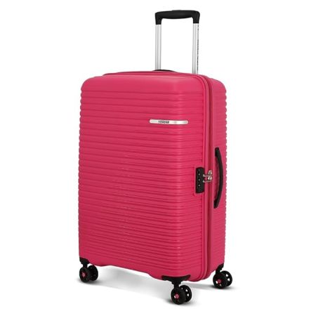 American Tourister Liftoff Spinner 67 cm Medium Berry Blast Polypropylene Check-in Hard Luggage with Double Wheel (Trolley/Suitcase), Pink