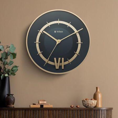 Titan Taper Series Wall Clock - Mettalic Blue - W0087Pa02 - Analog, Plastic