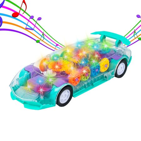 Cable World® 3D Car with 360 Degree Rotation, Gear Simulation Mechanical Car, Sound & Light Toys for Kids Boys & Girls (Multi Color) (Multi Design)