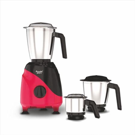 Preethi Peppy MG 245 Mixer Grinder 750 Watt Mixie, 3 jars Black/Red 