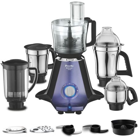 Preethi Zodiac Glitter MG 264 Mixer Grinder 750 Watt, 5 Jars Lavender/Black