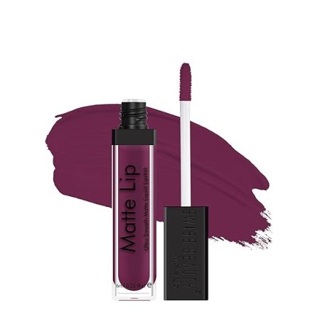 Swiss Beauty Ultra Smooth Matte Lip Liquid Lipstick, Smooth Lip Color, Weightless Finish, Silky Matte Finish, Shade- Purple Villain, 6ml