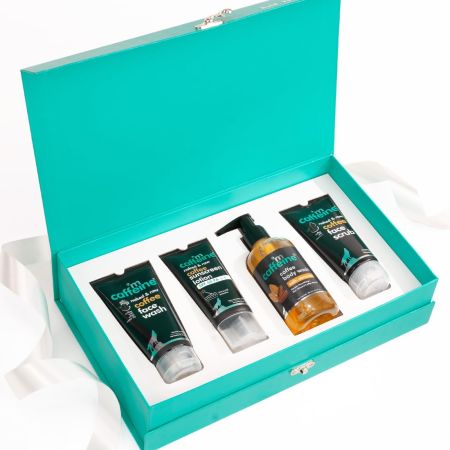 mCaffeine Gift Set for Couples with Coffee Skincare Range Men | Gift Set with Face Wash, Face Scrub, Body Wash & Sunscreen | Suitable Gift Kit for All Occasions & All Skin Types