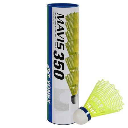 Yonex Mavis 350 Nylon Shuttlecock With Blue Racquetballs Cap (Yellow, Racquetball)