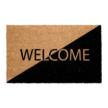 Onlymat Welcome Dual Theme Modern Printed Anti-Slip Rectangular Doormat Entryway Rug Natural Coir Material with PVC Backing for Outdoor Entrance Home Multipurpose Mats Floor Door Hall Drawing Room Living Room (75cm x 45cm)