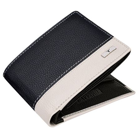 URBAN FOREST Seattle Black/Sand Leather Wallet for Men