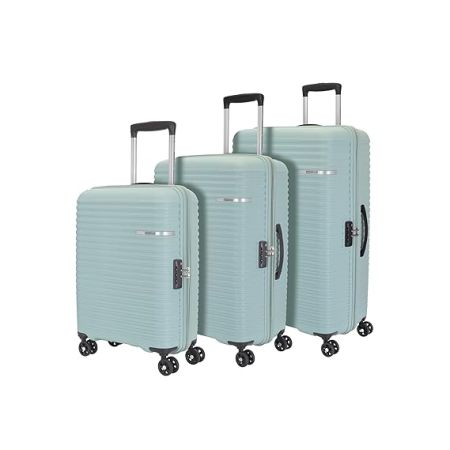 American Tourister Liftoff Spinner 3 PC Set- Small, Medium and Large Polypropylene Hard Sided Double Wheel Spinner Luggage/Suitcase/Trolley Bag (Seafoam Blue)