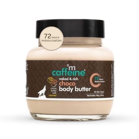 mCaffeine Body Butter for Dry Skin for Women & Men | Shea Butter Moisturizer with Cocoa Butter & Caffeine | Body Cream for 72Hrs Moisturization | Non-Sticky for All Skin Types (100gm)