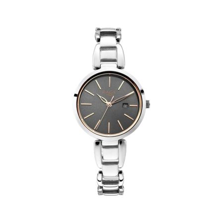 Titan Raga Viva Grey Dial Analog with Date Silver Metal Strap Watch for Women-NS2642SM01/NT2642SM01