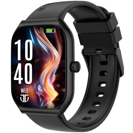 Titan Smart 3 Premium Smart Watch, 1.96" Super AMOLED Display with 410x502 Pixel Resolution, SingleSync BT Calling, 110+ Sports Modes, 200+ Smartwatch Faces, Upto 7 Days Battery (Black)
