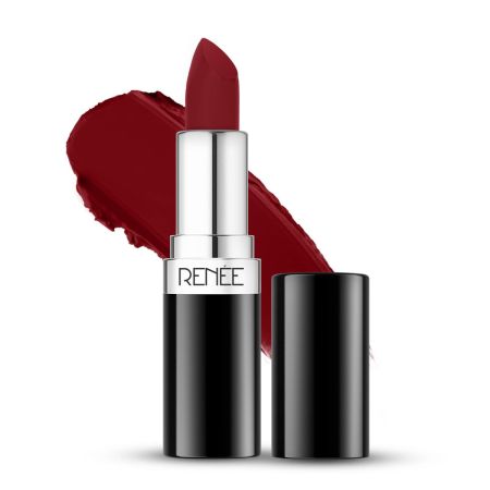 RENEE Stunner Matte Lipstick - Free Spirit 4gm - Intense Color Pay Off, Full Coverage Long Lasting Weightless Velvety Formula With One Swipe Application - Enriched With Vitamin E & Hyaluronic Acid