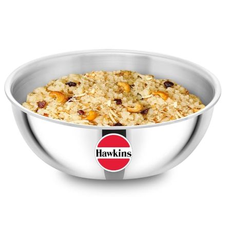 Hawkins 1.5 Litre Metro Kadhai, Triply Stainless Steel Induction Tasla, Silver (SSTA15)