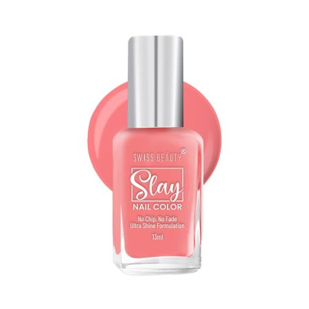 Swiss Beauty Slay Nail Color | Glossy Finish, Long Lasting Nail Paint| Chip resistant, Quick drying Nail Polish | Shade- Sunset, 25Ml