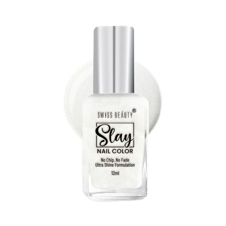 Swiss Beauty Slay Nail Color | Glossy Finish, Long Lasting Nail Paint| Chip resistant, Quick drying Nail Polish | Shade- Pearl, 25Ml