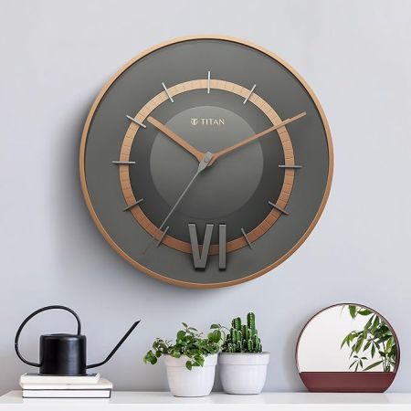 Titan Taper Series Wall Clock - Silver - W0087Pa03 - Analog, 32 Cm