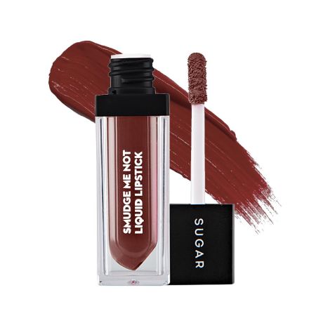 SUGAR Cosmetics - Smudge Me Not - Liquid Lipstick - 14 Teak Mystique (Warm Brown) - 4.5 ml - Ultra Matte Liquid Lipstick, Transferproof and Waterproof, Lasts Up to 12 hours