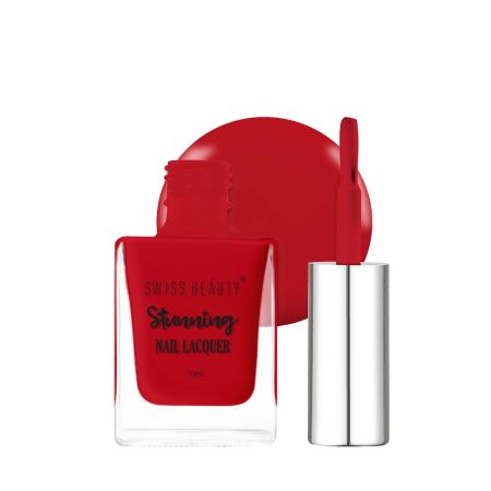 Swiss Beauty Stunning Nail Lacquer | Chip Resistant, Quick drying nail paint | Highly Pigmented with high shine Nail polish | Shade - Venetian Velvet, 10gm
