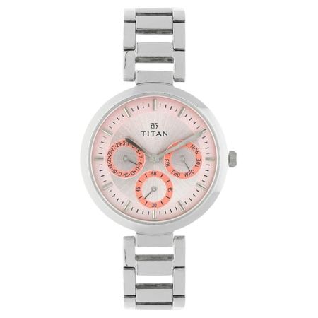 Titan Youth Analog Pink Dial Women's Watch-NL2480SM05/NP2480SM05