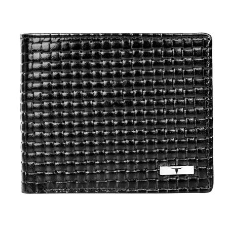 URBAN FOREST Zyon Printed Black Leather Wallet for Men