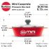 Hawkins 0.75 Litre Mini Casserole with Glass Lid, Oval Shaped Die-Cast pan for Cooking, Reheating, Serving and Storing, Red (DCR75G)