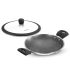 Hawkins 1.25L Breakfast Pan, Nonstick Triply Stainless Steel Appachatty with Glass Lid, Chetty Pan, Appam Patra, Honeycomb Round Bottom Small Kadai, Siler (NSA125G)