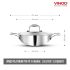Vinod Platinum Triply Stainless Steel Kadai with Lid (22cm, 1.8L) | 2.5 mm Thick | Triply Kadai with Heavy Bottom | Induction Friendly Triply Stainless Steel Cookware Kadhai | 5 Year Warranty