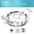 Hawkins Pro 1.5 Litre Deep-Fry Pan, Triply Stainless Steel Kadhai with Steel Handles and Steel Lid, Small Kadhai, Silver (PSK15S)W