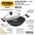 Hawkins Futura 2.5 Litre Deep Fry Pan, Non Stick Kadai with Stainless Steel Lid, Flat Bottom Induction Kadhai, Black (IND25S)