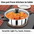 Hawkins 2 Litre Cook n Serve Casserole, Stainless Steel Saucepan with Glass Lid, Induction Pan, Sauce Pan for Cooking and Serving, Black (SSCB20G)