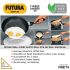 Hawkins Futura 5 Pieces Cookware Set 4 - Non Stick Kadhai, Two Frying Pans, Saucepan, Saute Pan and Two Glass Lids, Black (NSET4)