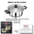 Hawkins 2 Litre Cook n Serve Casserole, Stainless Steel Saucepan with Glass Lid, Induction Pan, Sauce Pan for Cooking and Serving, Black (SSCB20G)