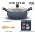 Hawkins Ceramic Nonstick Handi with Glass Lid, 3 Litre, Induction Biryani Pot, Granite Casserole (ICH30G)