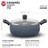 Hawkins Ceramic Nonstick Handi with Glass Lid, 3 Litre, Induction Biryani Pot, Granite Casserole (ICH30G)