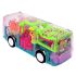 Cable World Transparent 3D Bus Toy 360 Degree Rotation, Gear Simulation Mechanical Bus Sound and Light Toy for 2-5 Years Boys and Girls